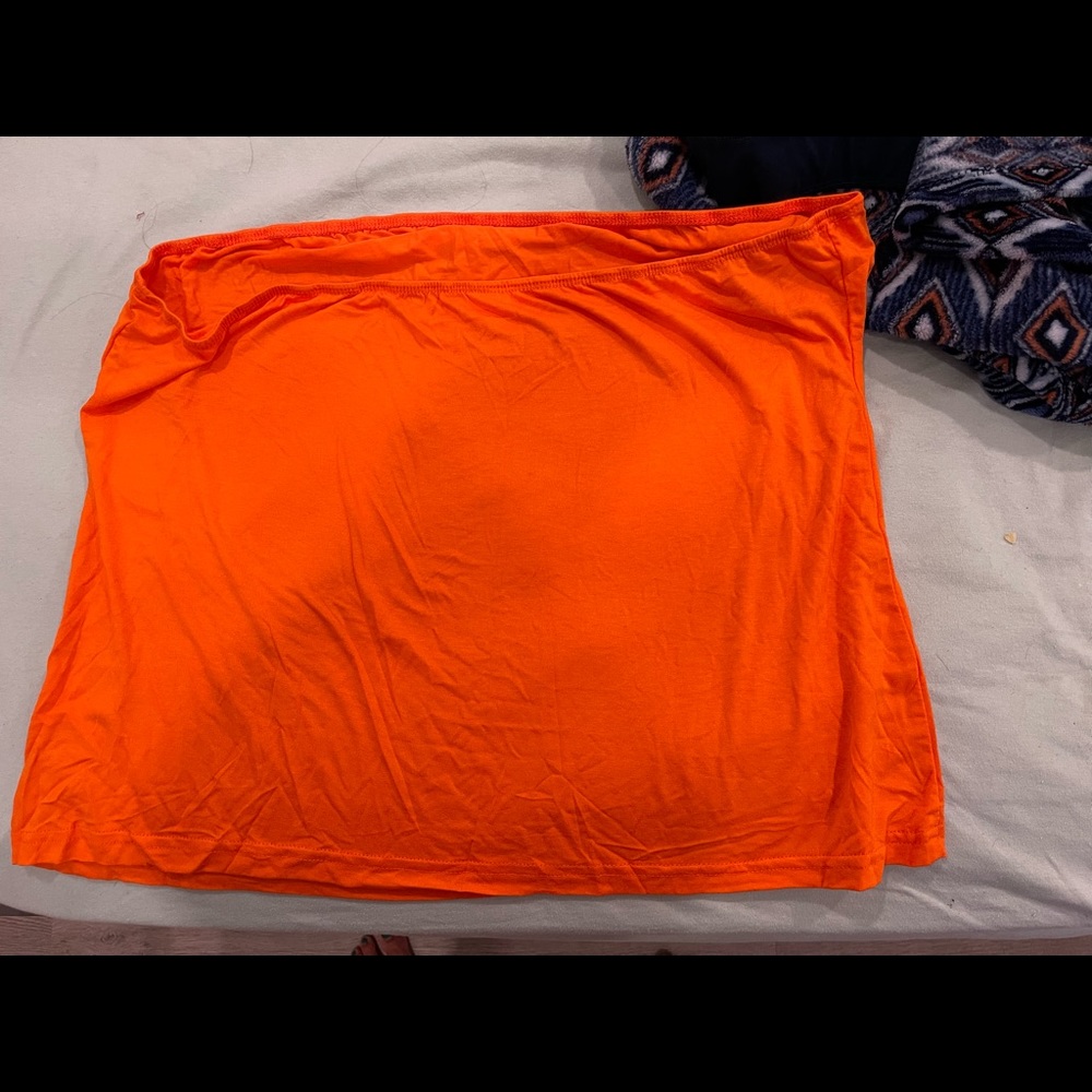 Strapless orange top